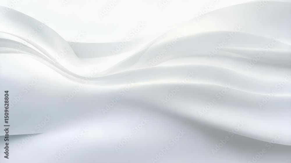 Poster abstract white background with elegant smooth waves for minimalist design and decorative texture, cl