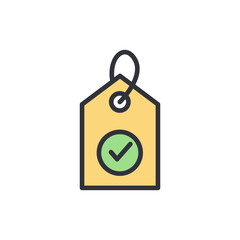 Approved Tag With Check Mark Icon Depicting Validation And Acceptance