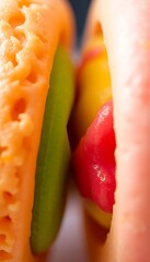 close up of a hot dog with a pickle