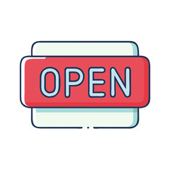 Open Sign Icon Store Banner for Business and Retail