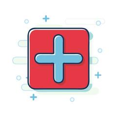 Obraz premium Plus Icon Add Symbol for Web and App UI Math