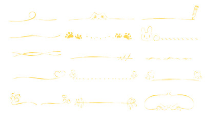 Obraz premium 手描き風のアンダーライン素材 黄色