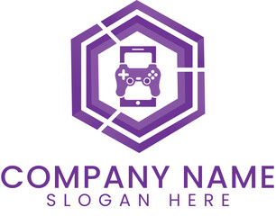 Purple Mobile Gaming Logo Design Modern App icon game play  