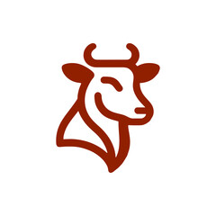 vector illustration of a cow logo design