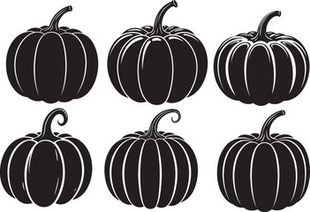 Pumpkin vegetable autumn harvest silhouette vector illustration