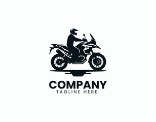 Adventure Motorcycle Iconic Profile for Powerful Off-Road Exploration Vector Logo Design