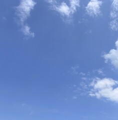 Airy blue canvas dotted with clouds