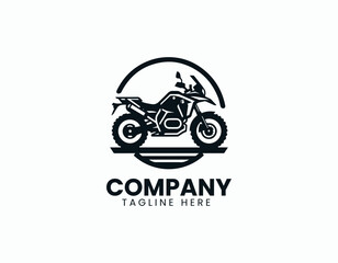 Adventure Motorcycle Iconic Profile for Powerful Off-Road Exploration Vector Logo Design