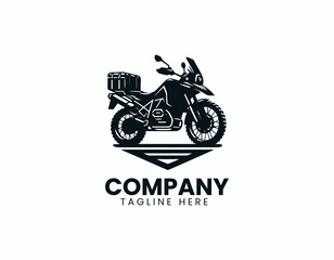 Obraz premium Adventure Motorcycle Iconic Profile for Powerful Off-Road Exploration Vector Logo Design