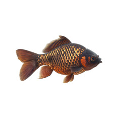 Goldfish isolated on white background, a cute aquatic pet illustration