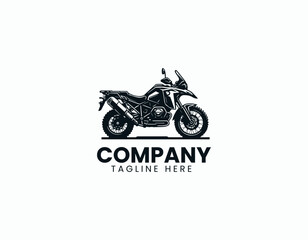 Adventure Motorcycle Iconic Profile for Powerful Off-Road Exploration Vector Logo Design
