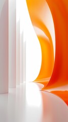 Digital technology Orange abstract 3d circular arch illustration poster background