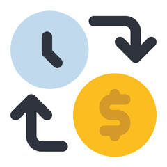 time is money icon for illustration