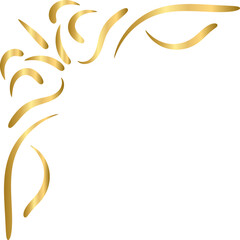 luxury gold border corner frame decoration