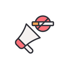Loud Announcement Of No Smoking Policy With Megaphone Symbol
