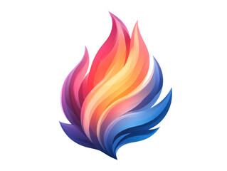 A colorful flame with blue, red, and yellow colors