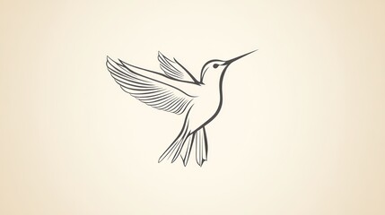 Obraz premium Detailed illustration depicting a hummingbird in mid flight with wings spread