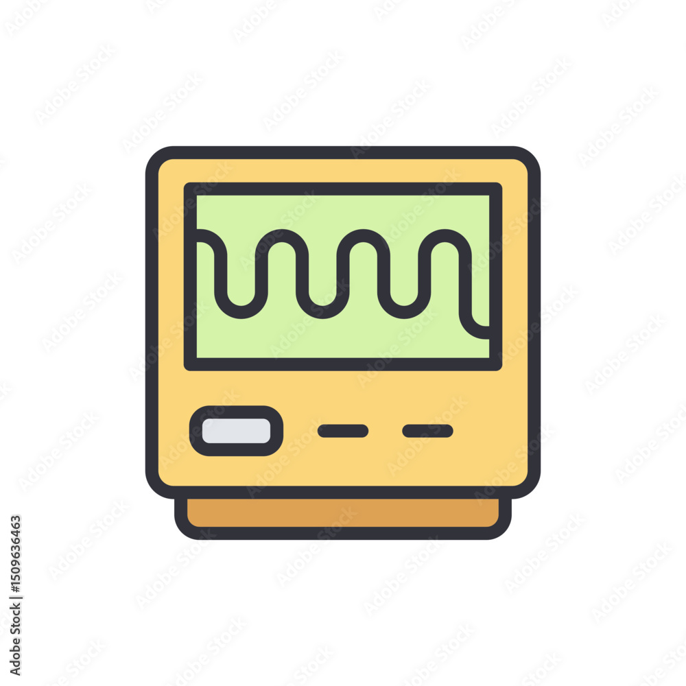Poster retro waveform monitor graphic with transparent background display