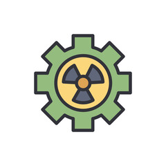 Radioactive Cogwheel Symbolizing Power Of Nuclear Energy Technology