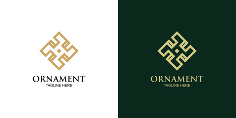 Creative ornament logo design with unique concept premium vector