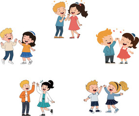 Cartoon Kids High-Fiving