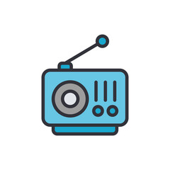 Charming Retro Radio Illustration With Clear Background And Antenna