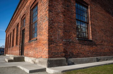 Brick building with windows urban architecture