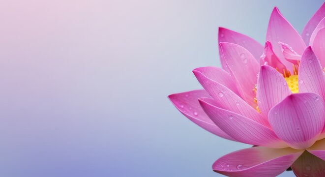 Serene Pink Lotus Blossom: A Delicate Water Lily in Full Bloom