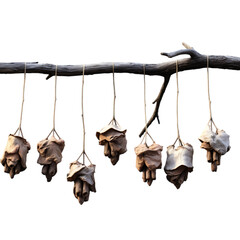 Ramphals Hanging on a Branch PNG Cutout Image Isolated on Transparent Backdrop with Natural Tropical Wildlife Setting