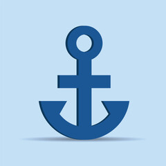 Anchor Icon: A minimalist blue anchor symbol, symbolizing stability, hope, and maritime adventures against a soft, serene backdrop.