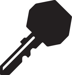 key silhouette, black and white vector