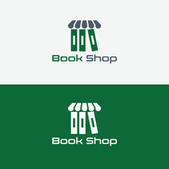 Bookshop logo: A minimalist logo featuring stylized books under an awning, perfect for a bookstore or literary brand.