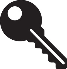 key silhouette, black and white vector