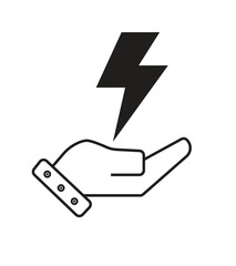 energy saving icon, control electric power, eps 10 on white background, editable stroke, vector illustration.