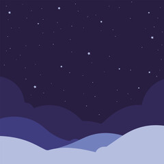 Obraz premium Starry Night Sky with Clouds