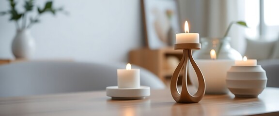 close up of a candle on a table