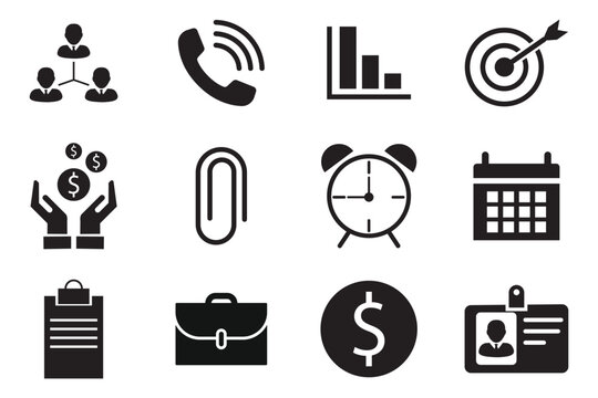 Business icons set. Icons for business, management, finance, strategy and marketing.