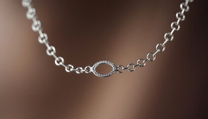 close up of a chain with a circle on it
