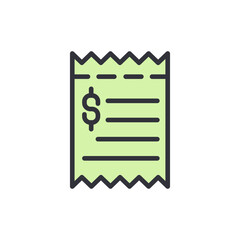 Modern Financial Receipt Concept With Stylish Dollar Symbol And Lines