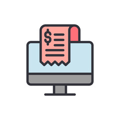 Online Billing And Payment Graphic Concept With Dollar Sign Symbol