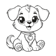 Cute puppy coloring page