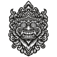 Fototapeta premium Detailed Black and White Mask Illustration