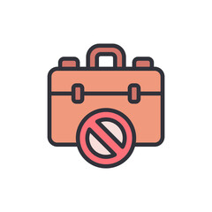 Prohibition Sign On A Travel Suitcase Indicating Restrictions Or Limitations