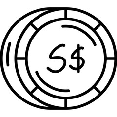 Singapore Dollar Coin Icon