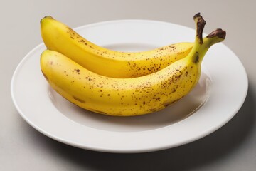 Two Ripe Bananas on a Plate