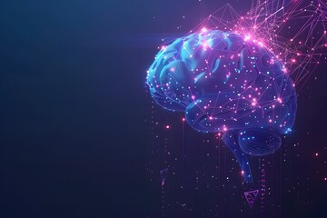 Abstract background featuring a human brain, symbolizing intelligence, artificial intelligence, creativity, innovation, neural networks, and cognitive science