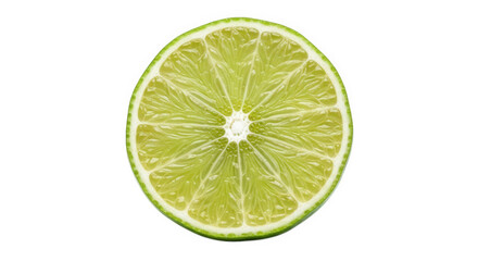 Fresh green lime slice isolated on black background for healthy food and drink illustrations design on transparent background