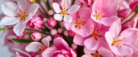 bunch of pink flowers are in a vase