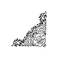 Decorative Floral Corner Vector Ornament for Design and Frames