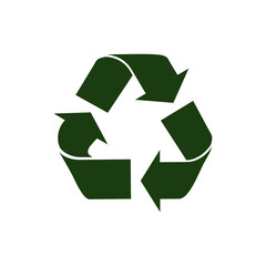 Obraz premium Green Recycling Symbol Icon – Eco-Friendly and Environment Vector